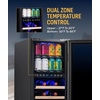 image:imageNewAir 24 Dual Zone Beverage Refrigerator amp Wine Cooler for 18 Bottles amp 60 Cans  Freestanding or BuiltIn Under Counter Mini Fridge for Beer Wine and Soda  Stainless Steel9 Bottle  48 Can
