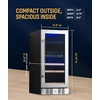 image:imageNewAir 24 Dual Zone Beverage Refrigerator amp Wine Cooler for 18 Bottles amp 60 Cans  Freestanding or BuiltIn Under Counter Mini Fridge for Beer Wine and Soda  Stainless Steel9 Bottle  48 Can