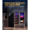 image:imageNewAir 24 Dual Zone Beverage Refrigerator amp Wine Cooler for 18 Bottles amp 60 Cans  Freestanding or BuiltIn Under Counter Mini Fridge for Beer Wine and Soda  Stainless Steel20 Bottle  78 Can