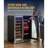 image:imageNewAir 24 Dual Zone Beverage Refrigerator amp Wine Cooler for 18 Bottles amp 60 Cans  Freestanding or BuiltIn Under Counter Mini Fridge for Beer Wine and Soda  Stainless Steel20 Bottle  78 Can