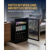 image:imageNewAir 24 Dual Zone Beverage Refrigerator amp Wine Cooler for 20 Bottles amp 70 Cans  Freestanding or BuiltIn Under Counter Mini Fridge for Beer Wine and Soda  Stainless Steel49 Bottles or 179 Cans