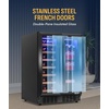 image:imageNewAir 24 Dual Zone Beverage Refrigerator amp Wine Cooler for 20 Bottles amp 78 Cans  Freestanding or BuiltIn Under Counter Mini Fridge for Beer Wine and Soda  Black Stainless Steel