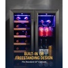 image:imageNewAir 24 Dual Zone Beverage Refrigerator amp Wine Cooler for 20 Bottles amp 78 Cans  Freestanding or BuiltIn Under Counter Mini Fridge for Beer Wine and Soda  Black Stainless Steel