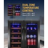 image:imageNewAir 24 Dual Zone Beverage Refrigerator amp Wine Cooler for 20 Bottles amp 78 Cans  Freestanding or BuiltIn Under Counter Mini Fridge for Beer Wine and Soda  Black Stainless Steel