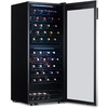 image:imageNewAir 24 Dual Zone Wine Fridge for 98 Bottles  BuiltIn or Freestanding Wine Cooler Refrigerator with Glass Door  UltraQuiet Inverter Compressor amp Adjustable Racks  Stainless SteelStainless Steel