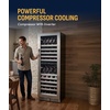 image:imageNewAir 24 Dual Zone Wine Fridge for 98 Bottles  BuiltIn or Freestanding Wine Cooler Refrigerator with Glass Door  UltraQuiet Inverter Compressor amp Adjustable Racks  Stainless SteelESTATE Stainless Steel