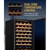 image:imageNewAir 24 Dual Zone Wine Fridge for 98 Bottles  BuiltIn or Freestanding Wine Cooler Refrigerator with Glass Door  UltraQuiet Inverter Compressor amp Adjustable Racks  Stainless SteelStainless Steel