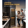 image:imageNewAir 24 Dual Zone Wine Fridge for 98 Bottles  BuiltIn or Freestanding Wine Cooler Refrigerator with Glass Door  UltraQuiet Inverter Compressor amp Adjustable Racks  Stainless SteelStainless Steel