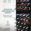 image:imageNewAir 24 Dual Zone Wine Fridge for 98 Bottles  BuiltIn or Freestanding Wine Cooler Refrigerator with Glass Door  UltraQuiet Inverter Compressor amp Adjustable Racks  Stainless SteelStainless Steel