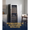 image:imageNewAir 24 Dual Zone Wine Fridge for 98 Bottles  BuiltIn or Freestanding Wine Cooler Refrigerator with Glass Door  UltraQuiet Inverter Compressor amp Adjustable Racks  Stainless SteelESTATE Stainless Steel