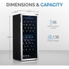 image:imageNewAir 24 Dual Zone Wine Fridge for 98 Bottles  BuiltIn or Freestanding Wine Cooler Refrigerator with Glass Door  UltraQuiet Inverter Compressor amp Adjustable Racks  Stainless SteelStainless Steel