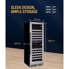 image:imageNewAir 24 Dual Zone Wine Fridge for 98 Bottles  BuiltIn or Freestanding Wine Cooler Refrigerator with Glass Door  UltraQuiet Inverter Compressor amp Adjustable Racks  Stainless SteelESTATE Stainless Steel