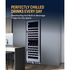 image:imageNewAir 24 Dual Zone Wine Fridge for 98 Bottles  BuiltIn or Freestanding Wine Cooler Refrigerator with Glass Door  UltraQuiet Inverter Compressor amp Adjustable Racks  Stainless SteelESTATE Stainless Steel