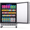 image:imageNewAir 24 Outdoor Beverage Fridge  Freestanding or BuiltIn Under counter Refrigerator for Outside Patio  Weatherproof Outdoor Fridge for 160 Cans with AutoClosing Door  Stainless Steel