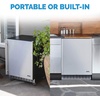 image:imageNewAir 24 Outdoor Beverage Fridge  Freestanding or BuiltIn Under counter Refrigerator for Outside Patio  Weatherproof Outdoor Fridge for 160 Cans with AutoClosing Door  Stainless Steel