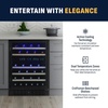 image:imageNewAir 24 Wine Fridge for 52 Bottles  BuiltIn or Freestanding Wine Cooler Refrigerator with Glass Door  Precision Cooling SlideOut Shelves amp Quiet Compressor System  Stainless SteelBlack Stainless Steel