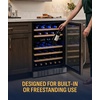 image:imageNewAir 24 Wine Fridge for 52 Bottles  BuiltIn or Freestanding Wine Cooler Refrigerator with Glass Door  Precision Cooling SlideOut Shelves amp Quiet Compressor System  Stainless SteelStainless Steel