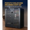 image:imageNewAir 27 Dual Zone Beverage Refrigerator amp Wine Cooler for 18 Bottles amp 59 Cans  Freestanding or BuiltIn Under Counter Mini Fridge for Beer Wine and Soda  Black18 Bottles  59 Cans