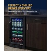 image:imageNewAir 96 Can BuiltIn Beverage Refrigerator  15 Small Mini Fridge for Bedroom Home Bar or Office  Quiet Cooling amp Precise Temperature Control  Black Stainless Steel