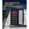 image:imageNewAir 96 Can BuiltIn Beverage Refrigerator  15 Small Mini Fridge for Bedroom Home Bar or Office  Quiet Cooling amp Precise Temperature Control  Stainless SteelStainless Steel