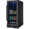 image:imageNewAir 15 Single Zone Beverage amp Wine Fridge  Beverage amp Wine Refrigerator for 33 Bottles  80 Cans  Freestanding or BuiltIn Under Counter Mini Fridge for Beer Wine amp Soda  Black Stainless SteelBlack Stainless Steel
