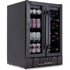 image:imageNewAir 15 Wine and Beverage Refrigerator 9 Bottle and 48 Can Capacity Beverage Cooler in Stainless Steel Builtin or Freestanding Dual Zone Drink Fridge with TriplePane Glass Door18 Bottle  58 Can