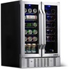 image:imageNewAir 24 Dual Zone Beverage Refrigerator amp Wine Cooler for 18 Bottles amp 60 Cans  Freestanding or BuiltIn Under Counter Mini Fridge for Beer Wine and Soda  Stainless Steel18 Bottle  60 Can