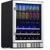 image:imageNewAir 24 Dual Zone Beverage Refrigerator amp Wine Cooler for 20 Bottles amp 70 Cans  Freestanding or BuiltIn Under Counter Mini Fridge for Beer Wine and Soda  Stainless Steel20 Bottles  70 Cans