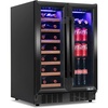 image:imageNewAir 24 Dual Zone Beverage Refrigerator amp Wine Cooler for 20 Bottles amp 78 Cans  Freestanding or BuiltIn Under Counter Mini Fridge for Beer Wine and Soda  Black Stainless Steel