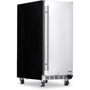 image:imageNewAir 15 Outdoor Beverage Fridge  Freestanding or BuiltIn Under counter Refrigerator for Outside Patio  Weatherproof Outdoor Fridge for 90 Cans with Detachable Castors  Stainless Steel
