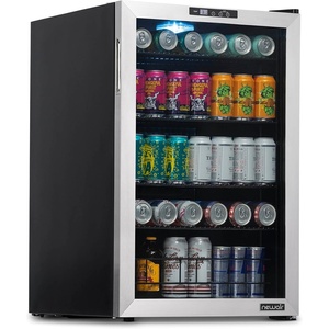 image:imageNewAir 160 Can Beverage Refrigerator  Freestanding Small Mini Fridge for Bedroom Home Bar or Living Room  SplitShelf Storage Digital Thermostat amp LED Light  Stainless Steel160 cans