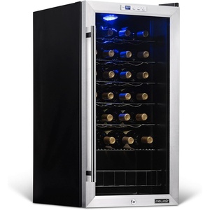 image:imageNewAir 17 Wine Fridge for 27 Bottles  Freestanding Wine Cooler Refrigerator with Glass Door  Quiet Compressor Cooling Adjustable Metal Racks amp LED Light  Stainless Steel