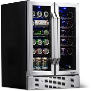 image:imageNewAir 24 Dual Zone Beverage Refrigerator amp Wine Cooler for 18 Bottles amp 60 Cans  Freestanding or BuiltIn Under Counter Mini Fridge for Beer Wine and Soda  Stainless Steel18 Bottle  60 Can