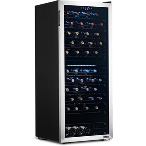 image:imageNewAir 24 Dual Zone Wine Fridge for 98 Bottles  BuiltIn or Freestanding Wine Cooler Refrigerator with Glass Door  UltraQuiet Inverter Compressor amp Adjustable Racks  Stainless SteelStainless Steel
