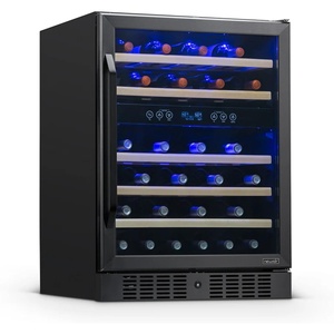 image:imageNewAir 24 Wine Fridge for 52 Bottles  BuiltIn or Freestanding Wine Cooler Refrigerator with Glass Door  Precision Cooling SlideOut Shelves amp Quiet Compressor System  Stainless SteelBlack Stainless Steel