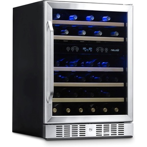 image:imageNewAir 24 Wine Fridge for 52 Bottles  BuiltIn or Freestanding Wine Cooler Refrigerator with Glass Door  Precision Cooling SlideOut Shelves amp Quiet Compressor System  Stainless SteelStainless Steel