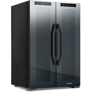 image:imageNewAir 27 Dual Zone Beverage Refrigerator amp Wine Cooler for 18 Bottles amp 59 Cans  Freestanding or BuiltIn Under Counter Mini Fridge for Beer Wine and Soda  Black12 Bottle  39 Can