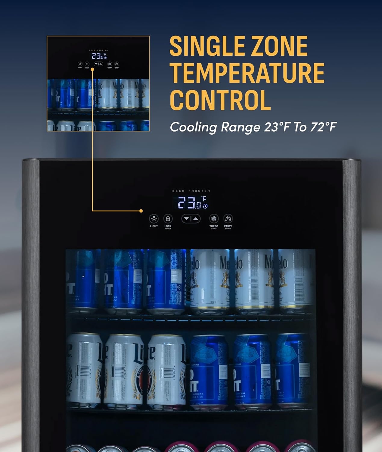 image:imageNewAir 224 Can Beverage Refrigerator  24 BuiltIn or Freestanding Mini Fridge for Bedroom Home Bar or Living Room  ColorChanging LED amp Adjustable Shelves  Stainless Steel125 cans