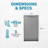 image:imageNewAir 33 Cu Ft Compact Mini Fridge with Chiller Compartment Energy Star Certified Single Door Refrigerator Can Dispenser Perfect for Dorm Rooms Bedrooms Home Offices and RV VansGray