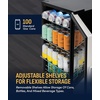 image:imageNewAir Beverage Refrigerator 100 Cans Cooler Free Standing Black Fridge with Reversible Glass Door Mini Fridge Beverage Organizer For Beer Wine Soda and DrinksStainless Steel