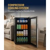 image:imageNewAir Beverage Refrigerator 100 Cans Cooler Free Standing Black Fridge with Reversible Glass Door Mini Fridge Beverage Organizer For Beer Wine Soda and DrinksStainless Steel