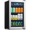 image:imageNewAir Beverage Refrigerator 100 Cans Cooler Free Standing Black Fridge with Reversible Glass Door Mini Fridge Beverage Organizer For Beer Wine Soda and DrinksStainless Steel