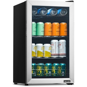 image:imageNewAir Beverage Refrigerator 100 Cans Cooler Free Standing Black Fridge with Reversible Glass Door Mini Fridge Beverage Organizer For Beer Wine Soda and DrinksStainless Steel