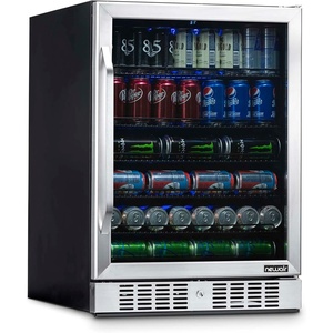 image:imageNewAir Beverage Refrigerator with Glass Door  177 Can Mini Fridge for Bedroom Dorm Office or Gaming Setup  Soda Beer and Wine Cooler  Stainless Steel