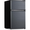image:imageNewAir 31 Cu Ft Compact Mini Fridge with Freezer Energy Star Certified Dual Zone Refrigerator Interior LED Light Crisper Drawer Perfect for Dorm Rooms Bedrooms Home Offices and RV VansGray
